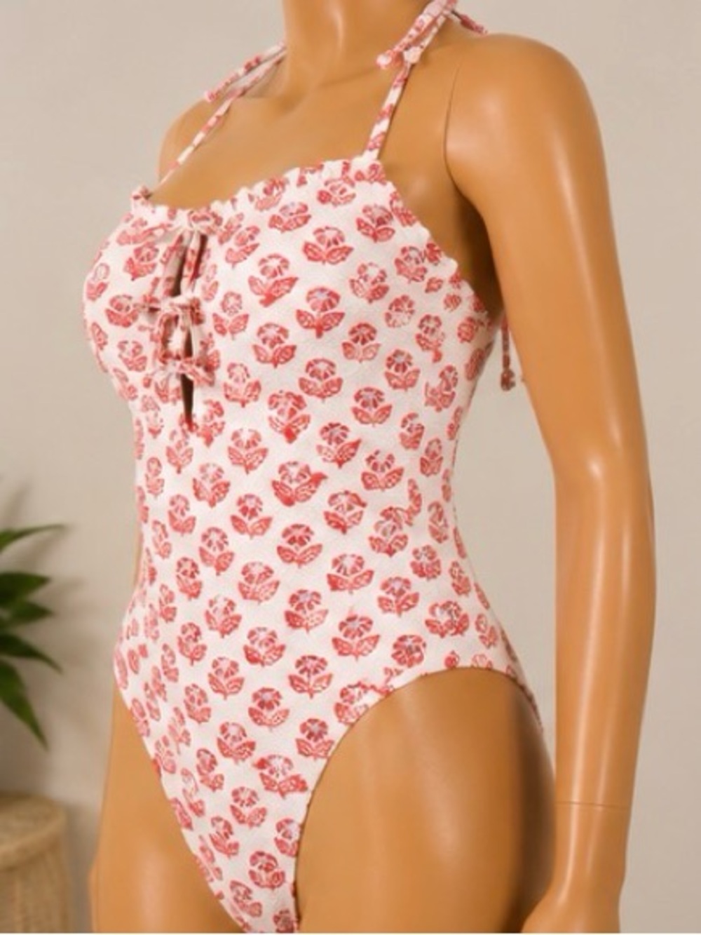 Women’s Floral Tie-Front One-Piece Bodysuit
